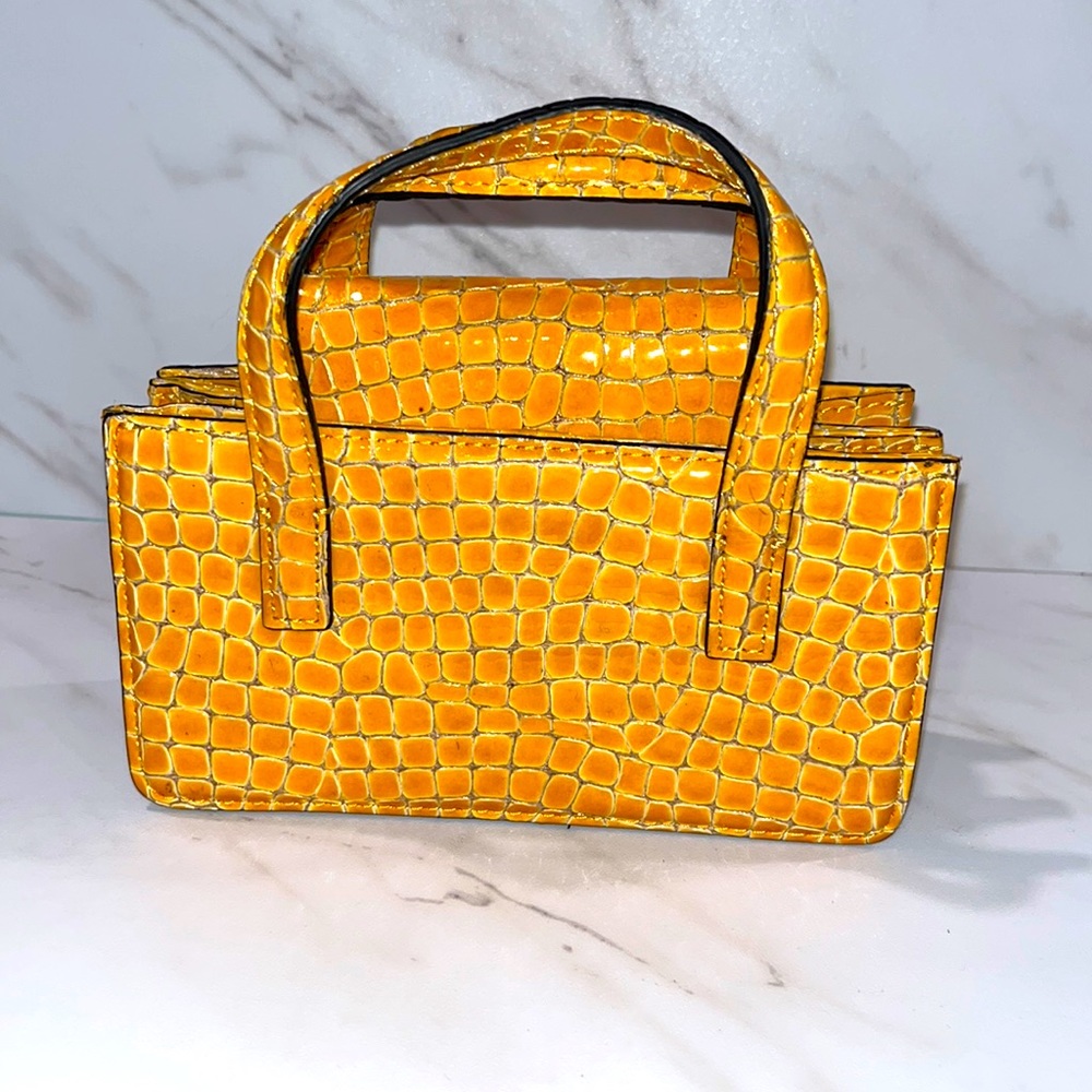 Marge Sherwood Shiny Croc Square Mini Bag leather